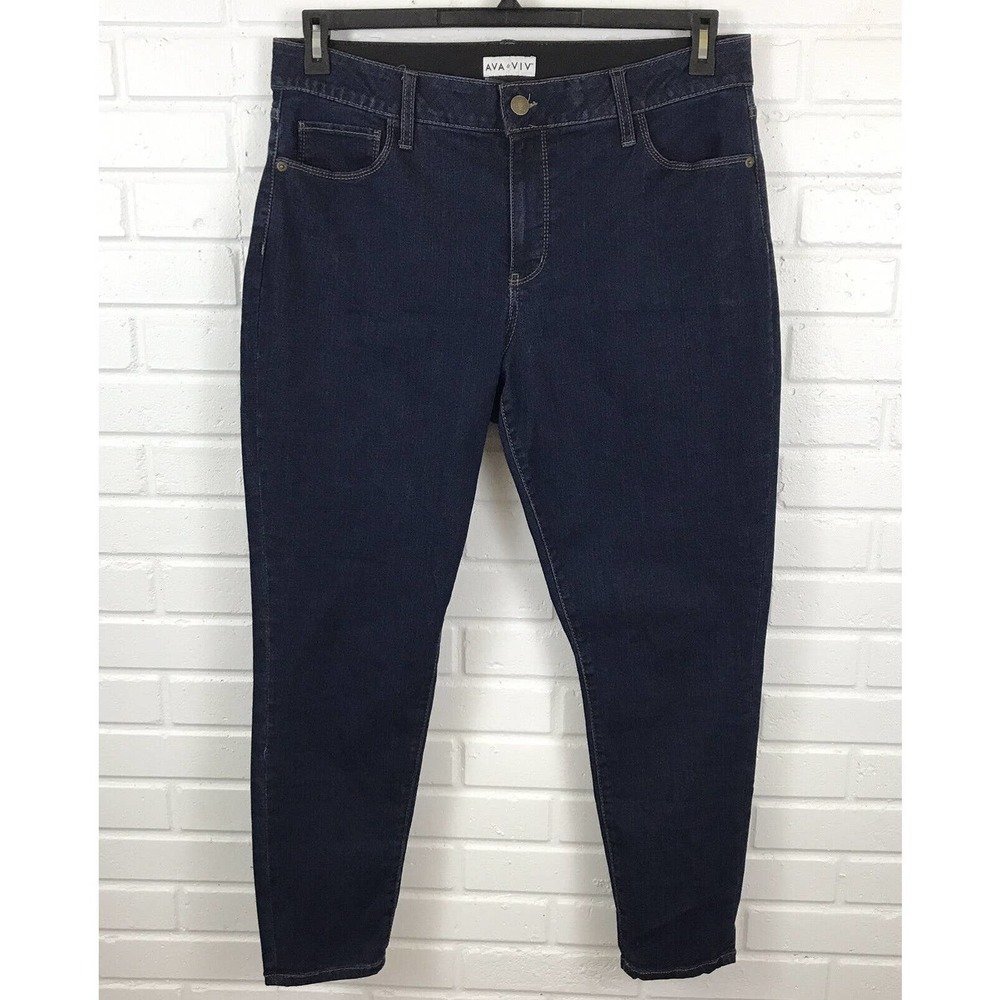 Ava & Viv Elastic Waist Ankle Skinny Jeans